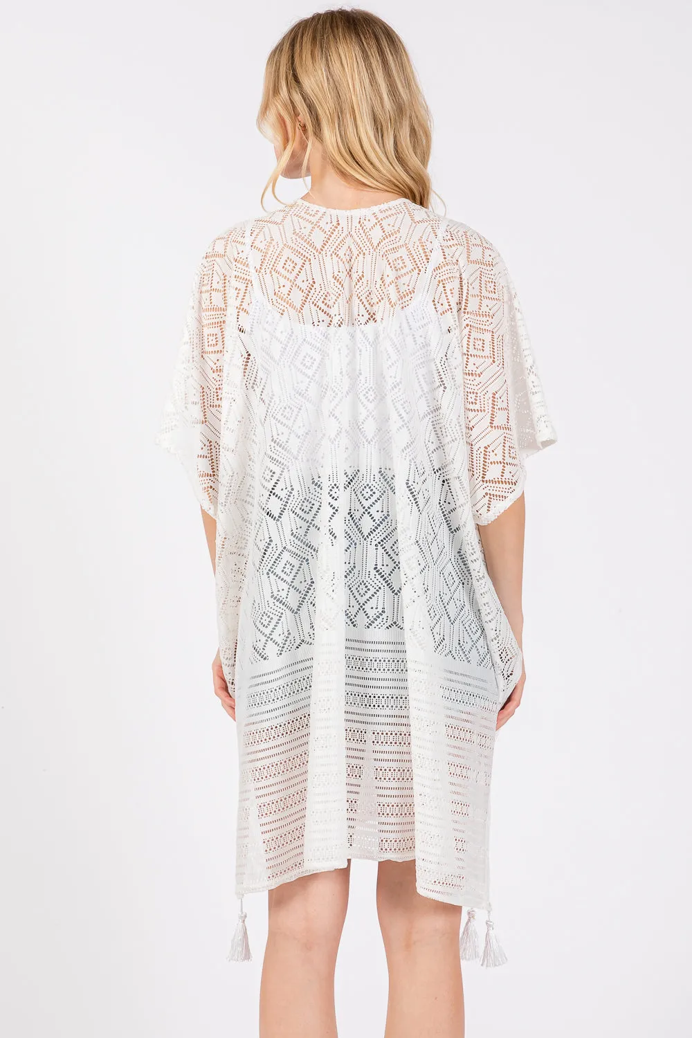 MS0432 GEOMETRIC PATTERN TASSEL COVER UP