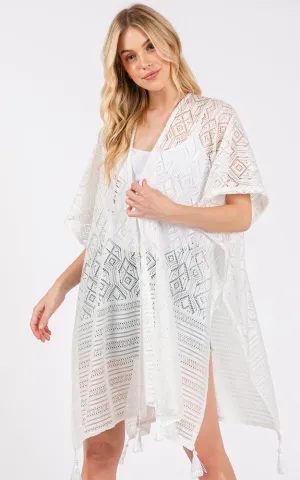 MS0432 GEOMETRIC PATTERN TASSEL COVER UP