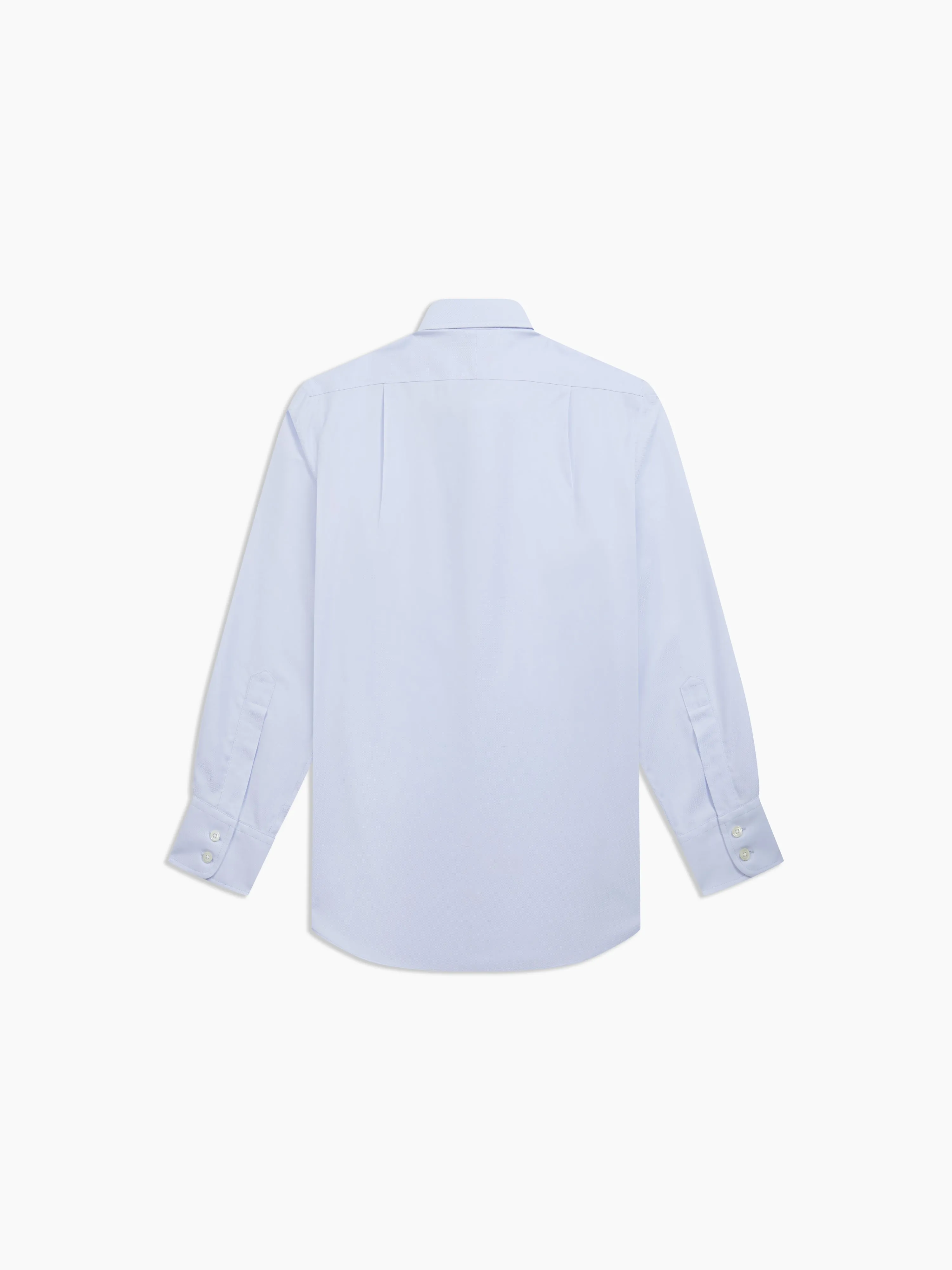 Non-Iron Sky Blue Plain Oxford Fitted Single Cuff Semi-Cutaway Collar Shirt