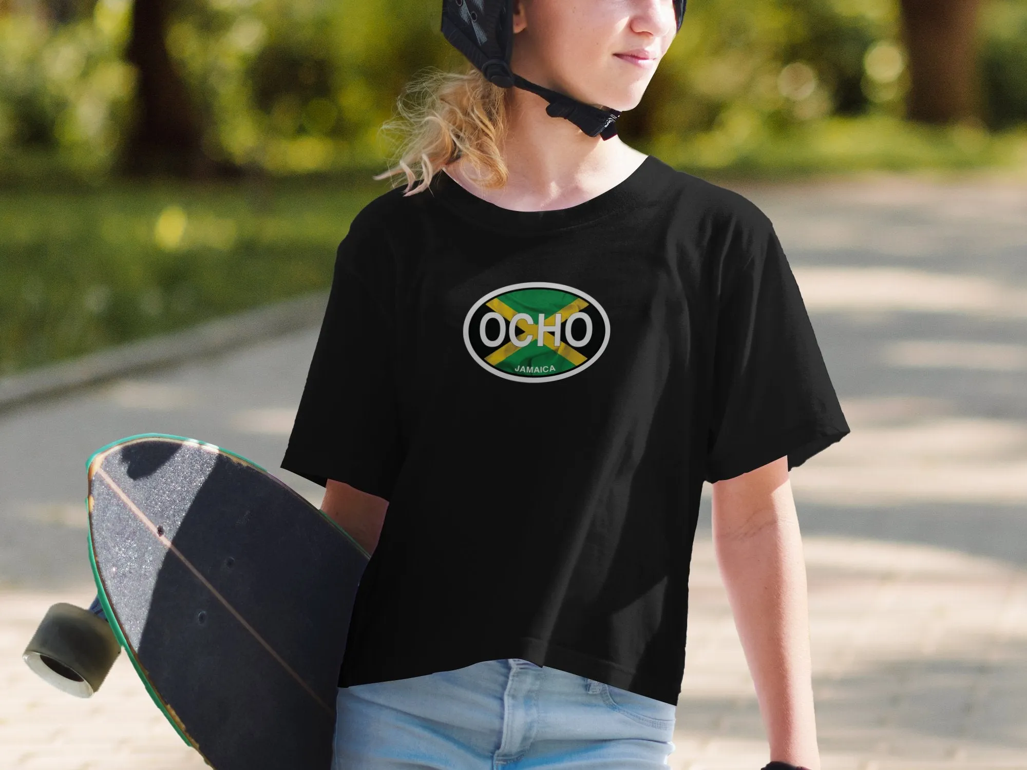 OCHO Jamaica Flag Design Graphic Unisex T-Shirts