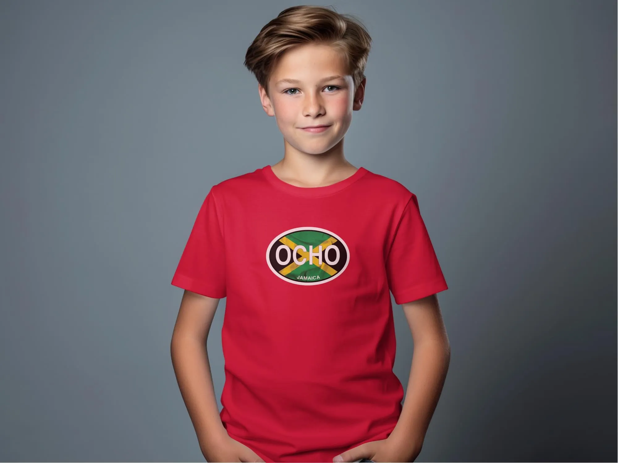 OCHO Jamaica Flag Design Graphic Unisex T-Shirts