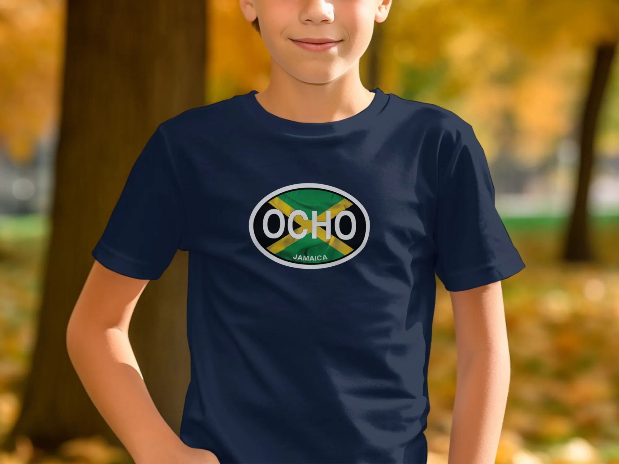 OCHO Jamaica Flag Design Graphic Unisex T-Shirts