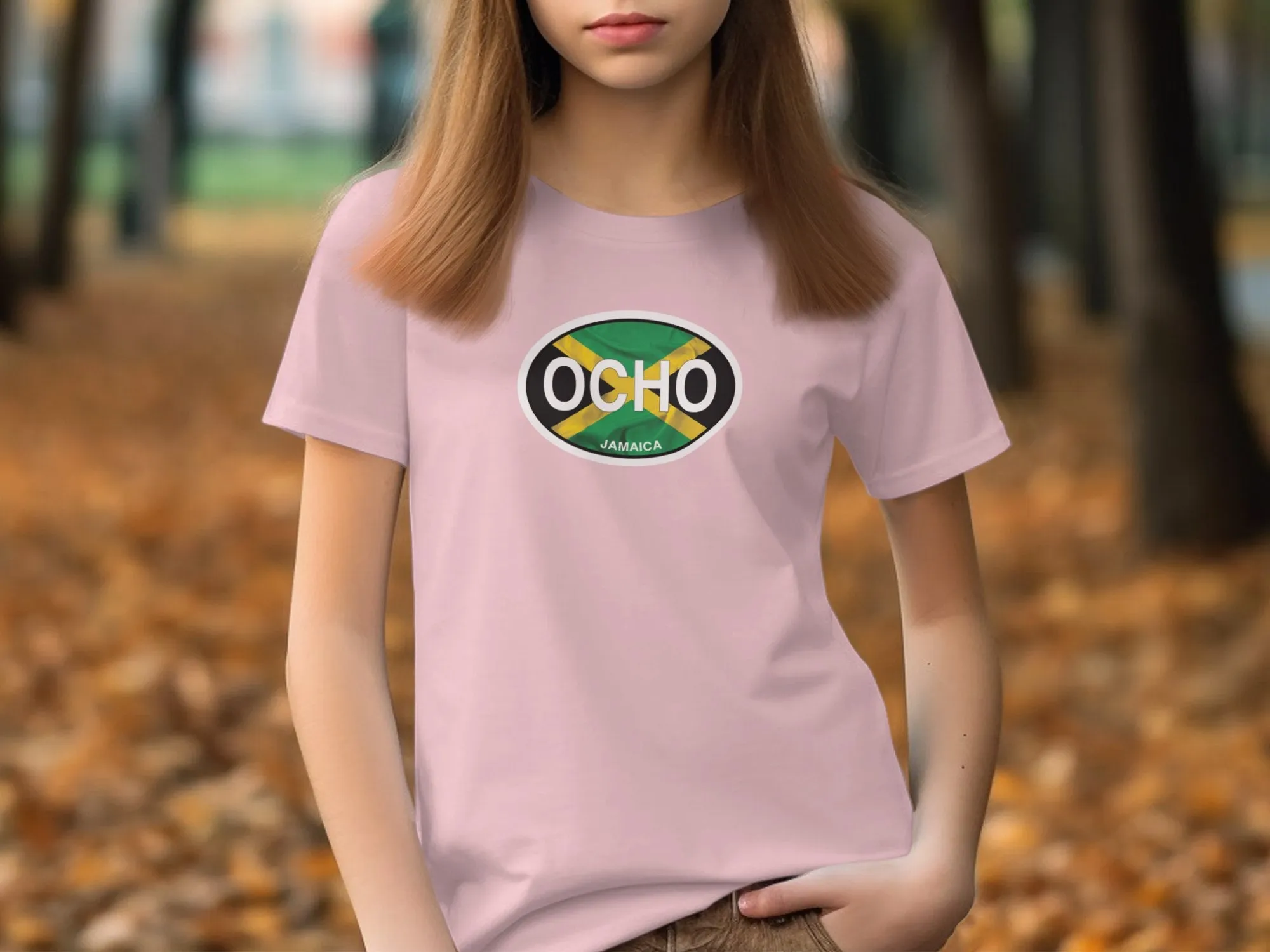 OCHO Jamaica Flag Design Graphic Unisex T-Shirts