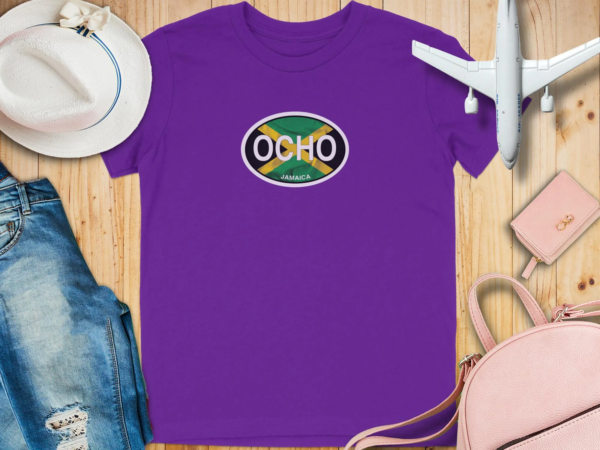 OCHO Jamaica Flag Design Graphic Unisex T-Shirts