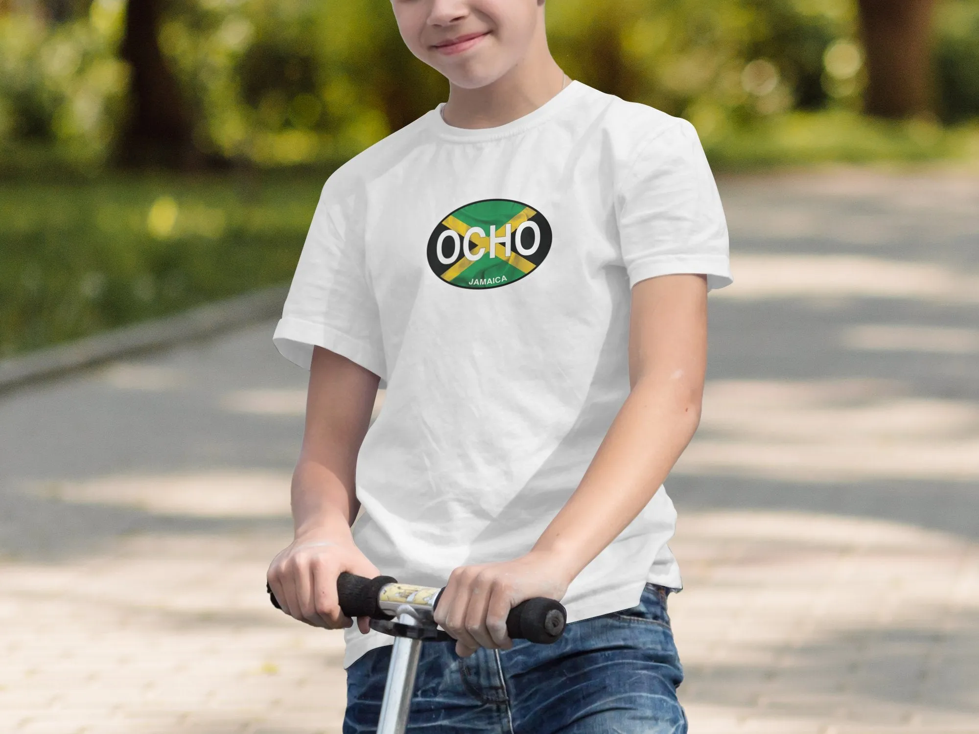 OCHO Jamaica Flag Design Graphic Unisex T-Shirts