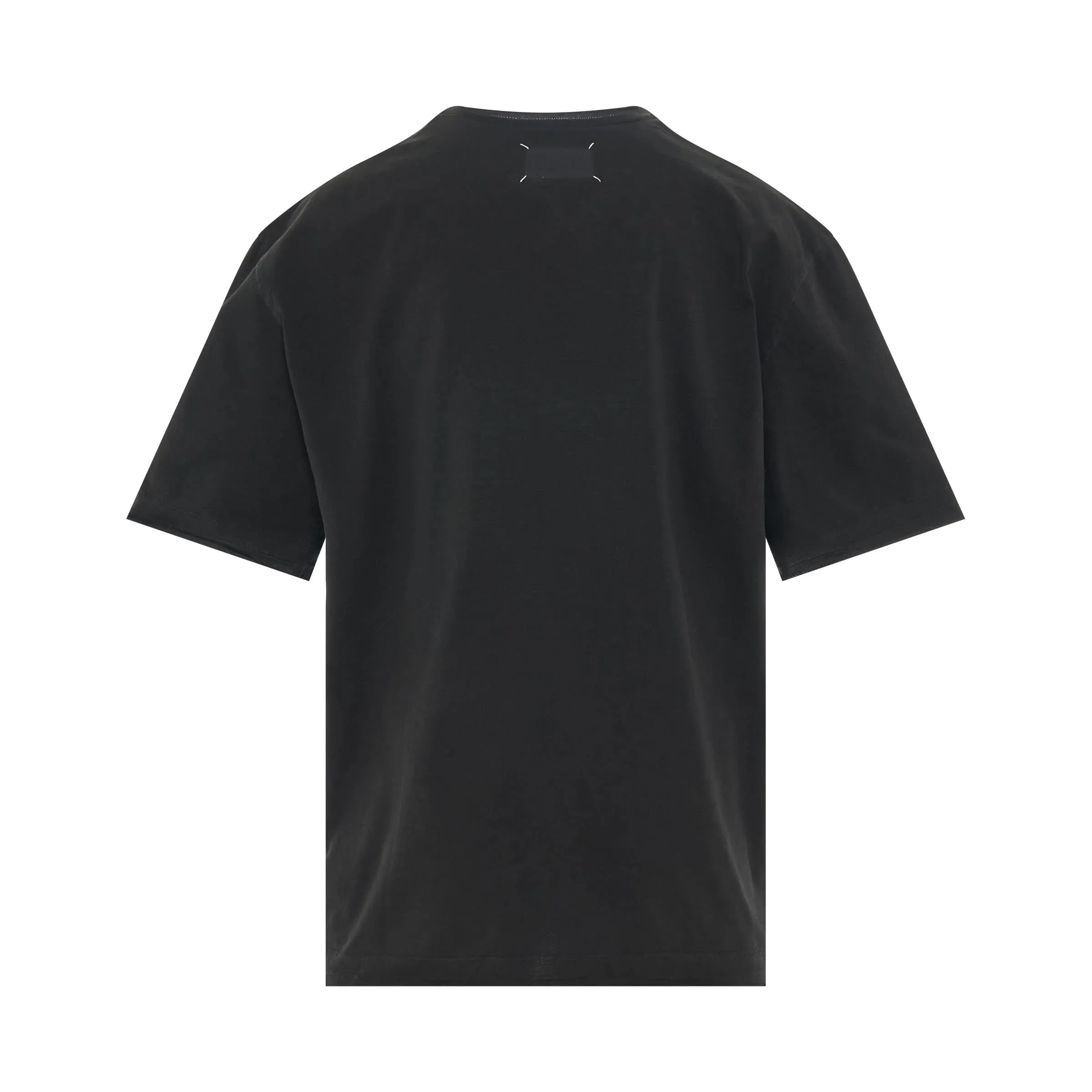 Open Seam T-Shirt in Washed Black