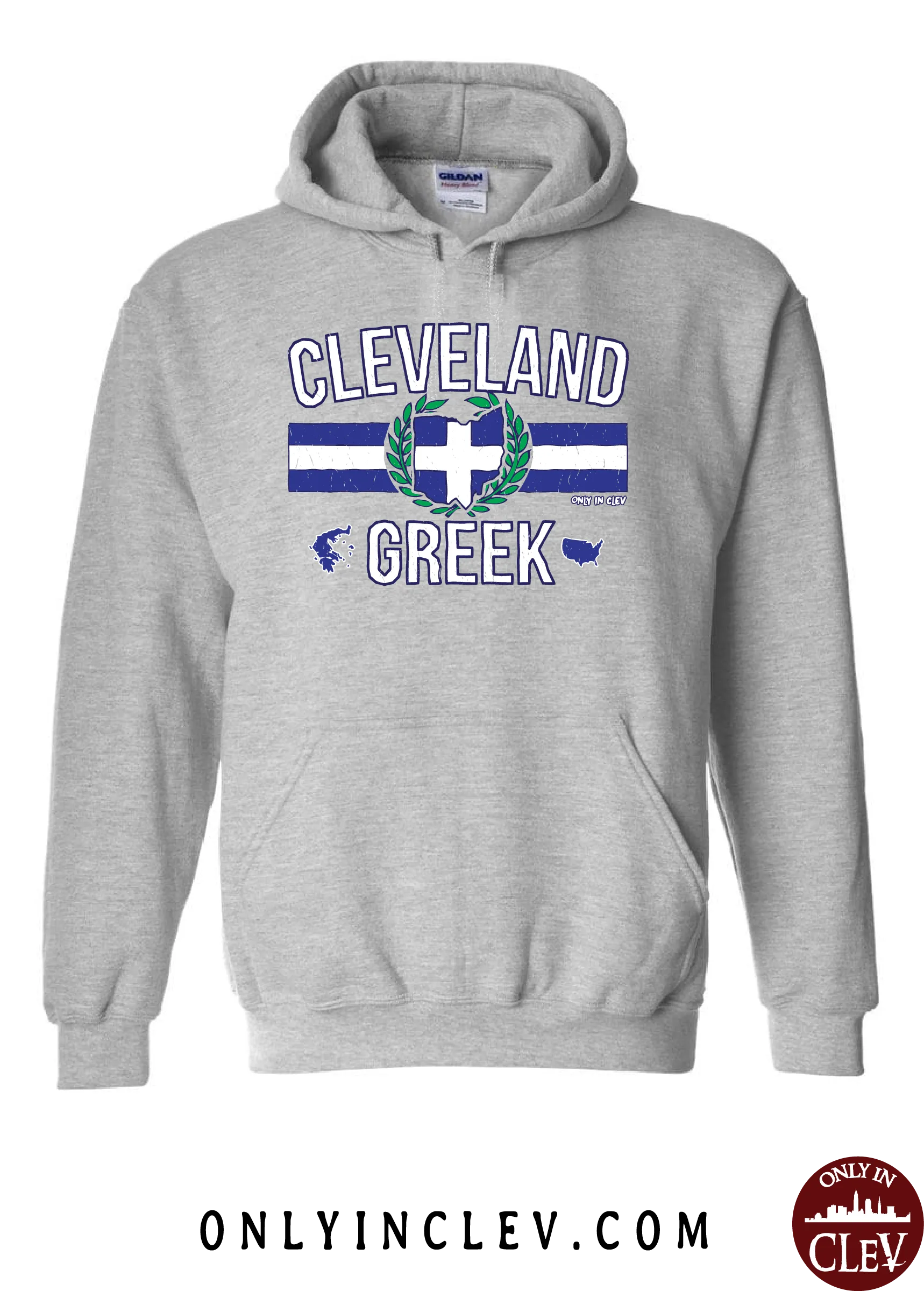 "Cleveland Greek" Design on Gray