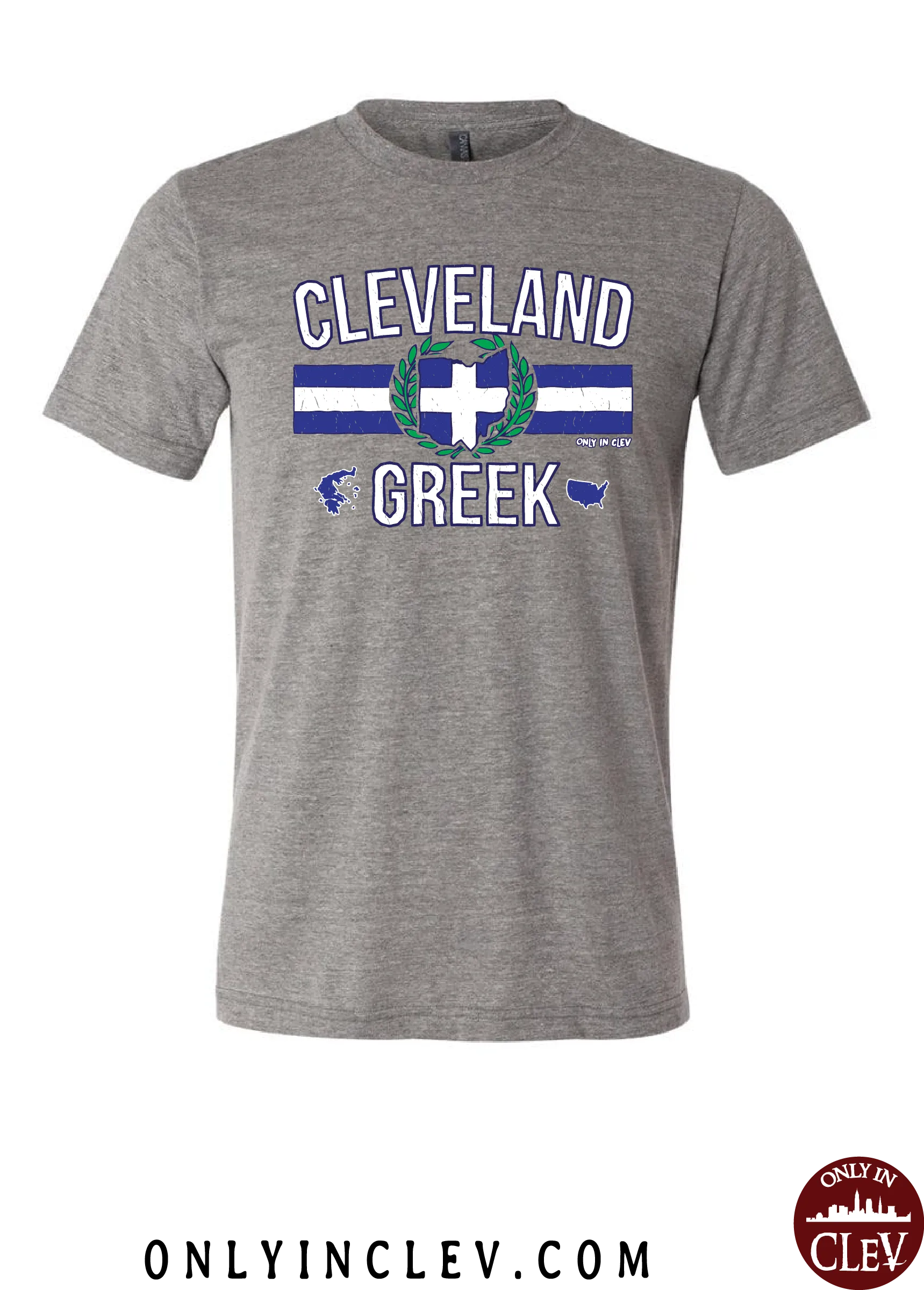 "Cleveland Greek" Design on Gray