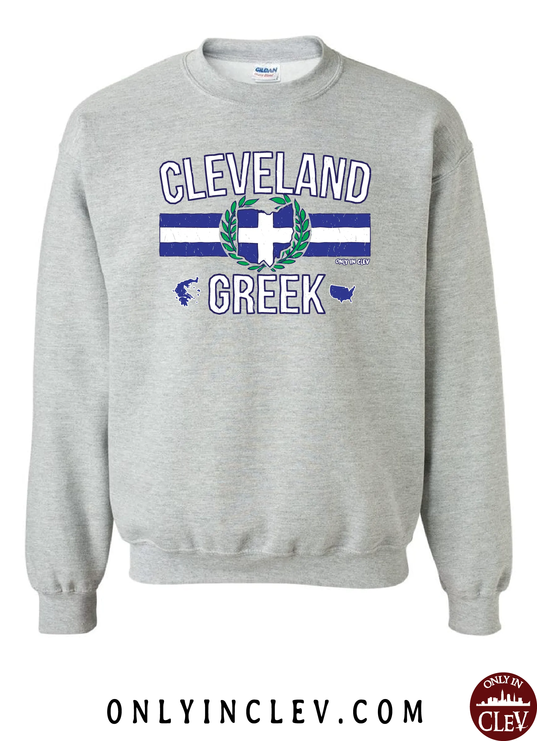 "Cleveland Greek" Design on Gray