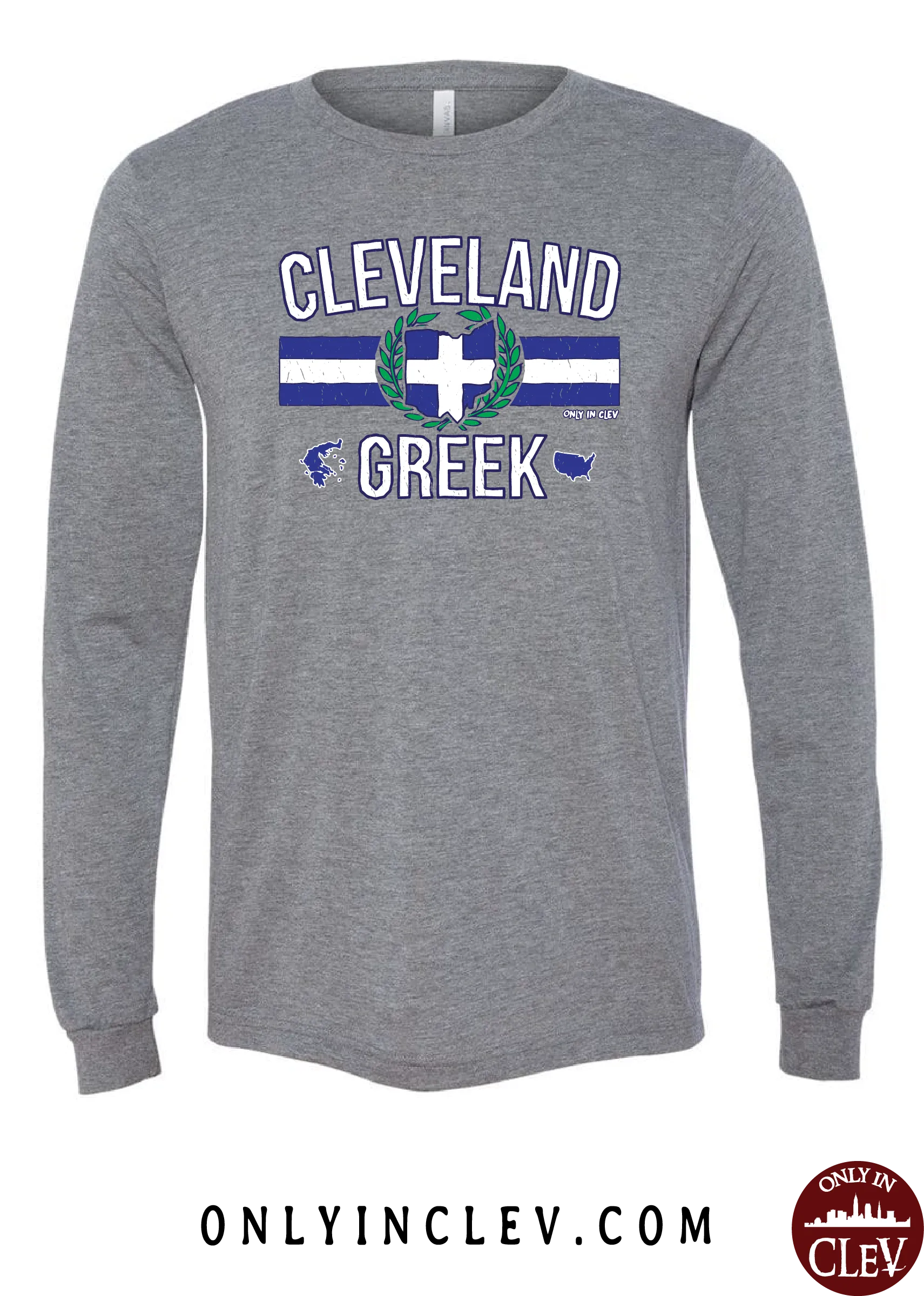 "Cleveland Greek" Design on Gray