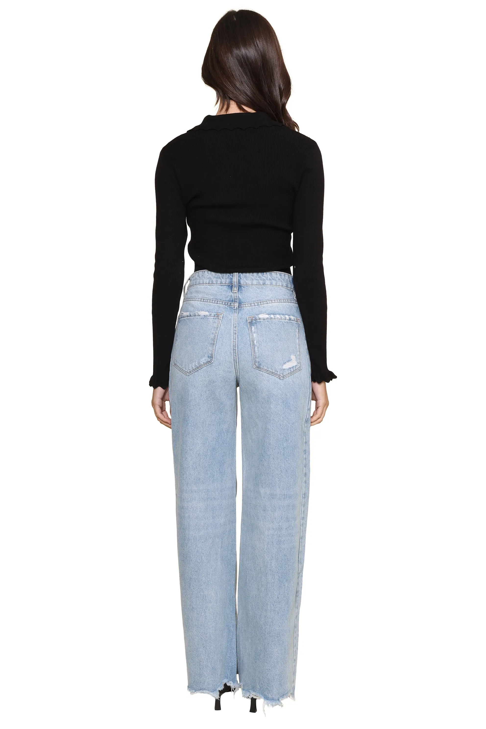 Rae Ribbed Polo Knit Top