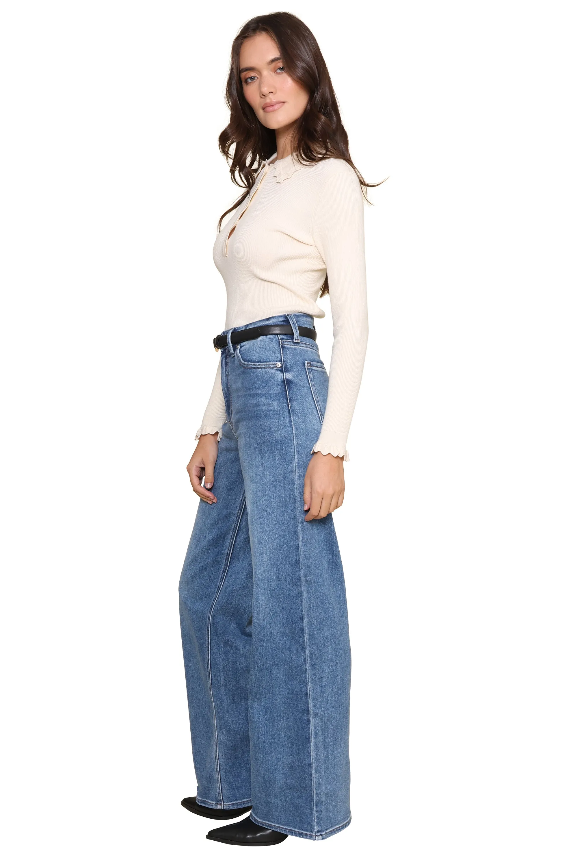 Rae Ribbed Polo Knit Top