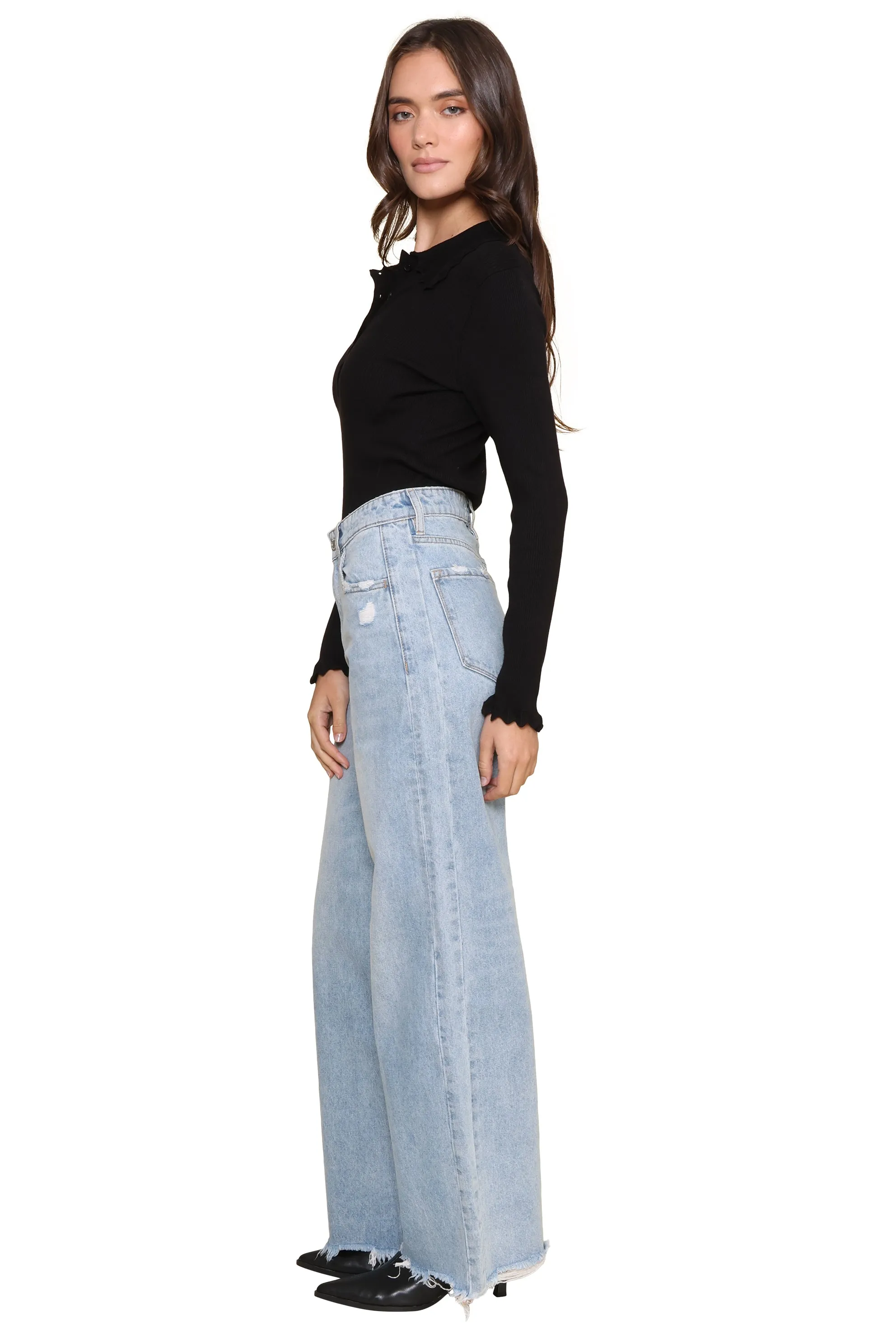 Rae Ribbed Polo Knit Top