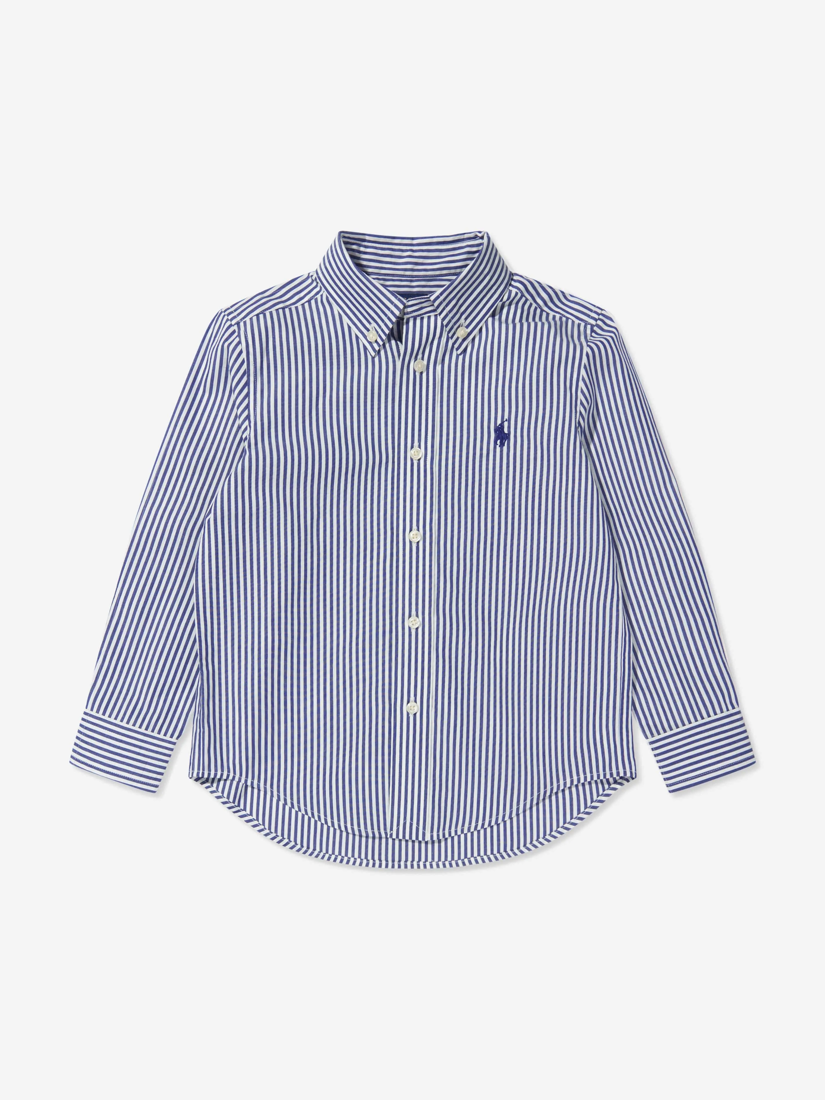 Ralph Lauren Boys Striped Shirt in Navy