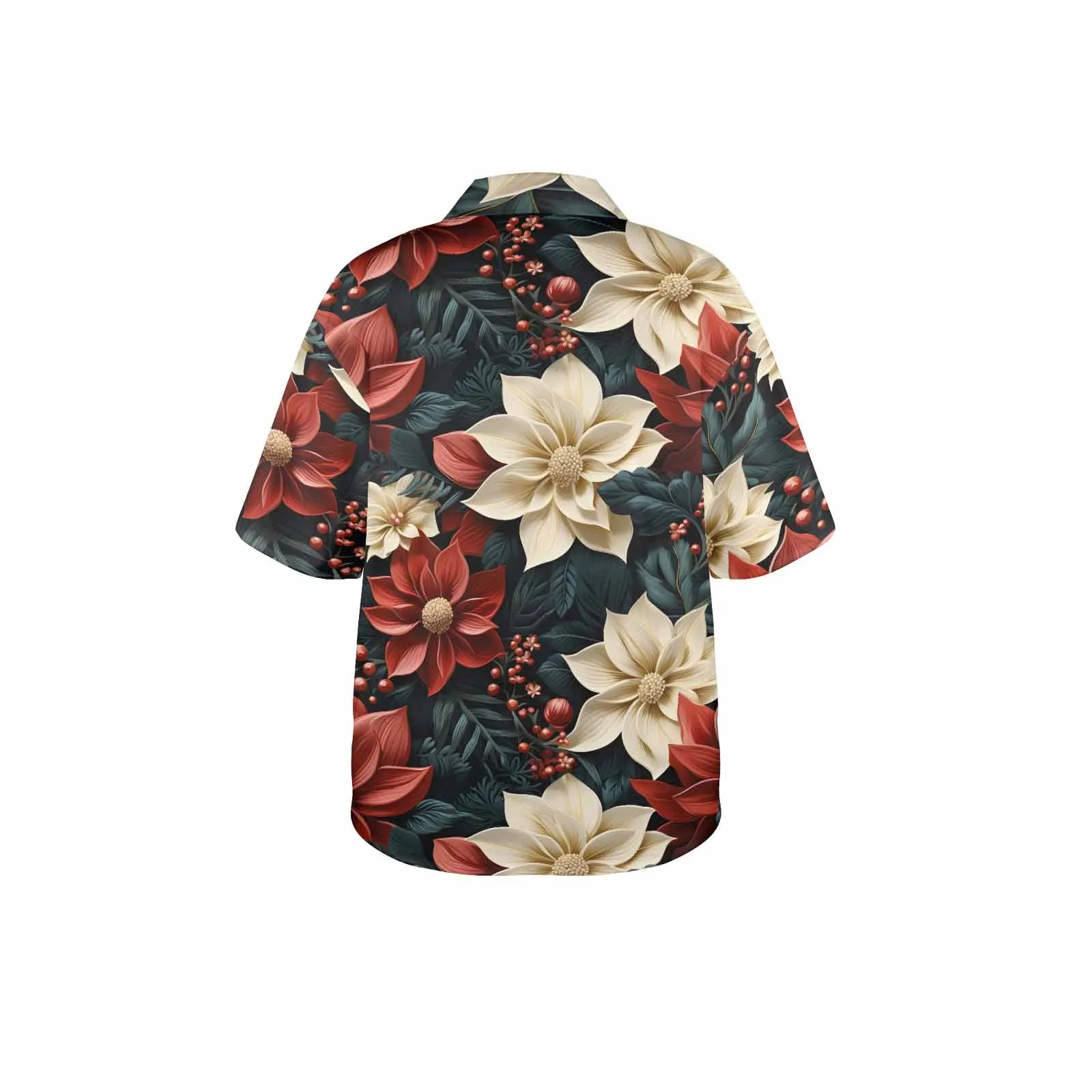 Red Poinsettia Women's Hawaiian Shirt