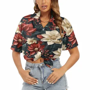 Red Poinsettia Women's Hawaiian Shirt