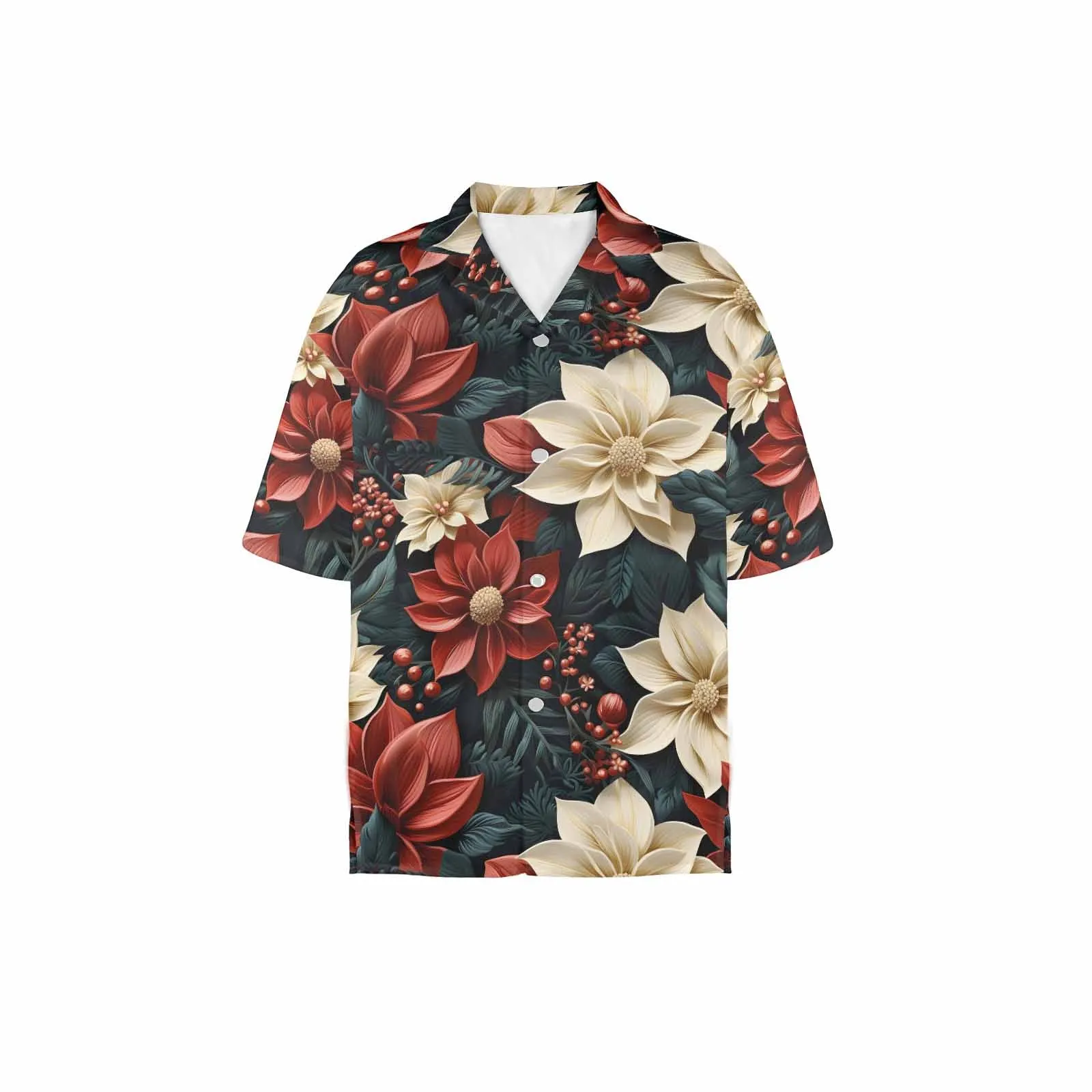 Red Poinsettia Women's Hawaiian Shirt