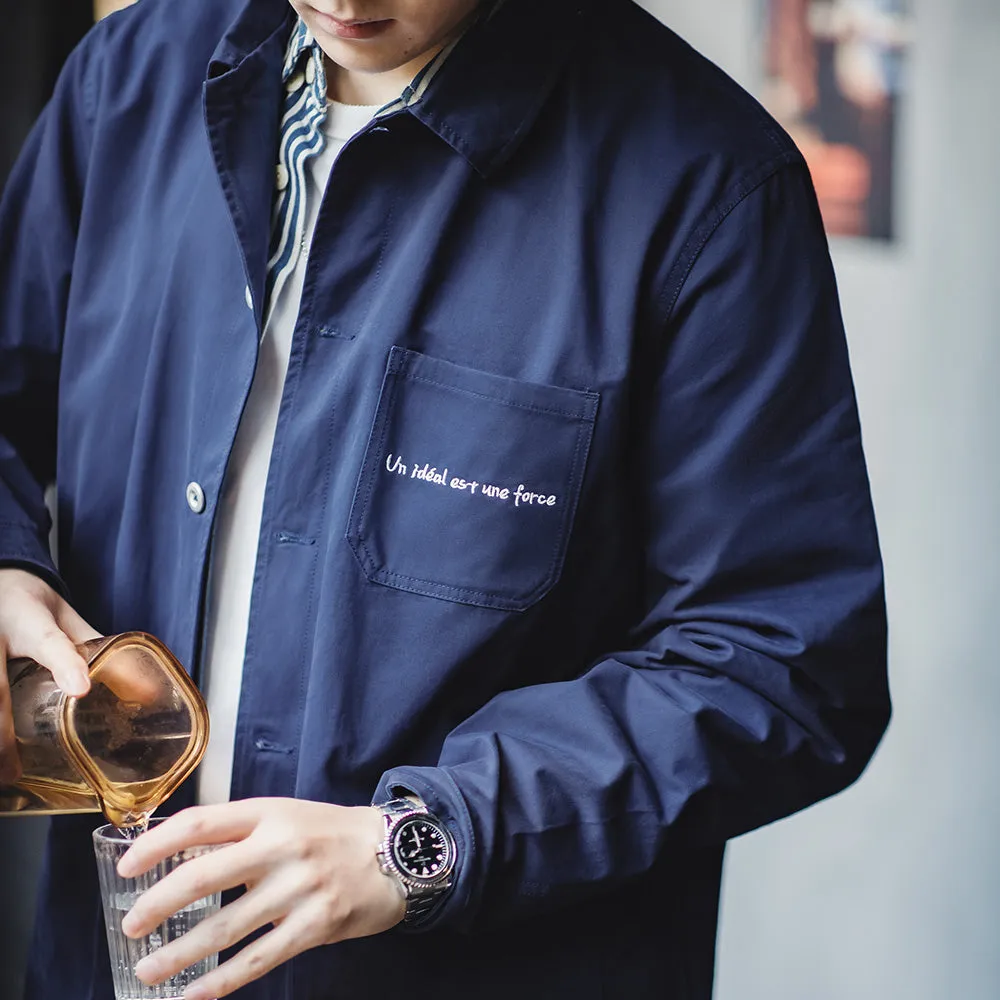 Retro Embroidered Cotton Shirt Jacket