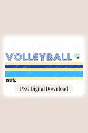Retro Volleyball Design PNG Download