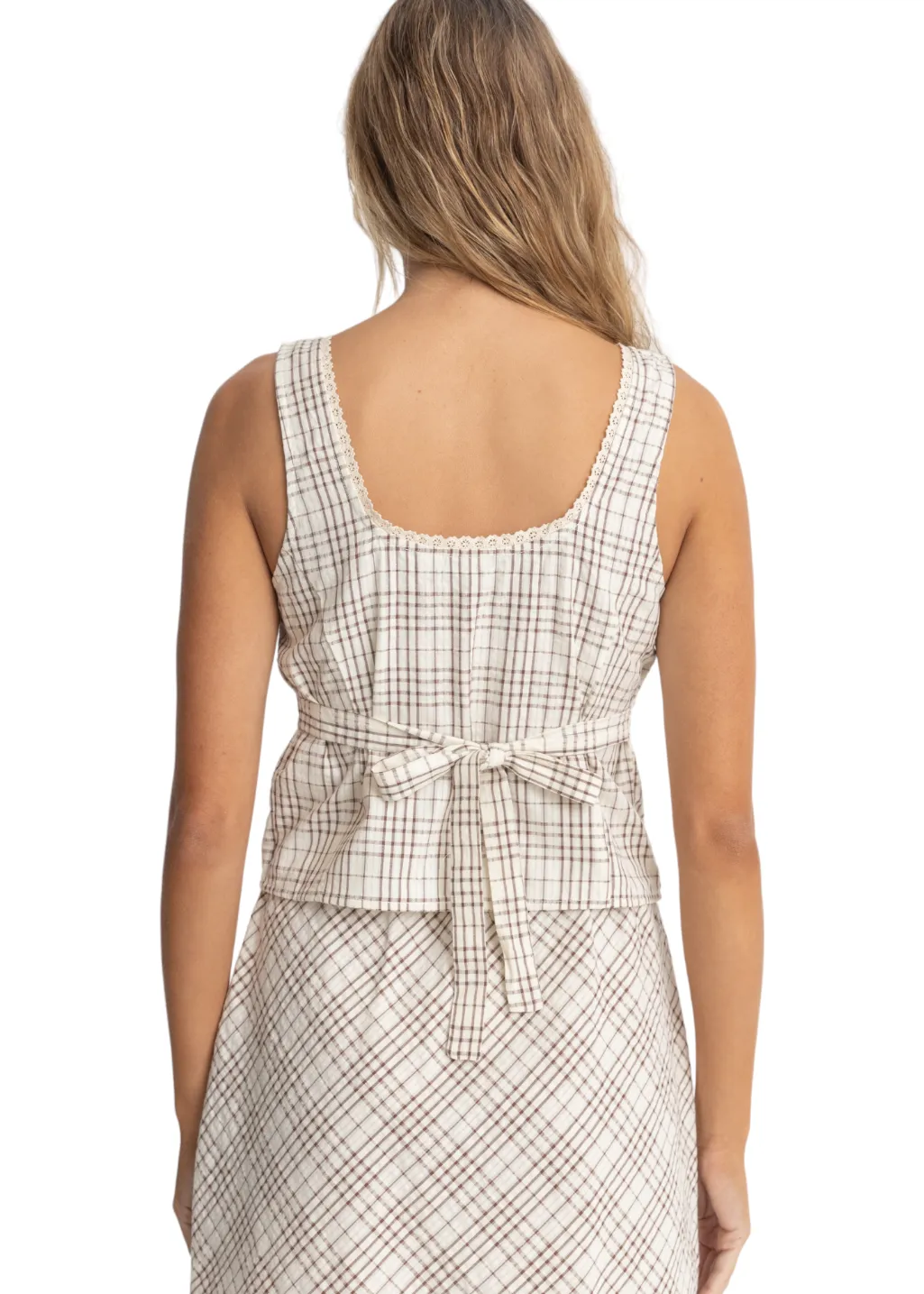 Rhythm - Rumi Check Top - Natural