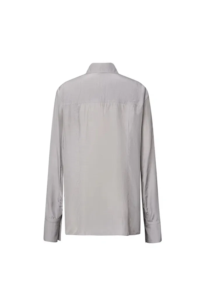 Roe Fitted Waist Blouse in Silk Wool