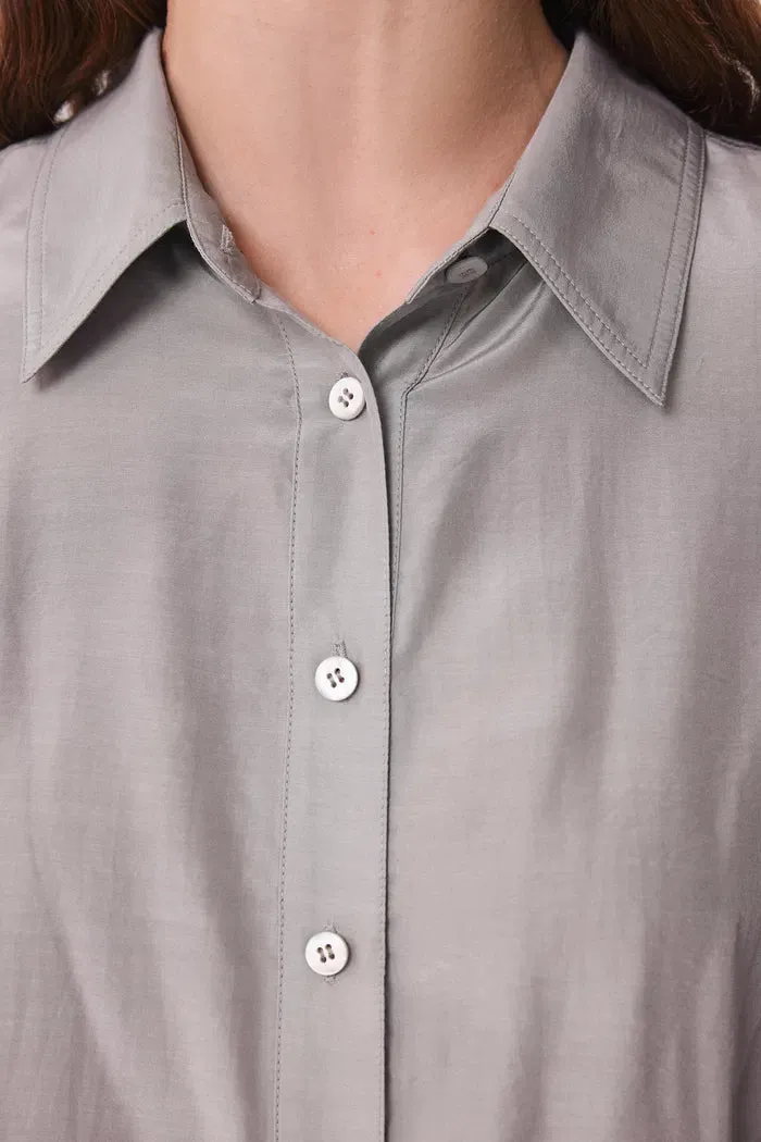 Roe Fitted Waist Blouse in Silk Wool