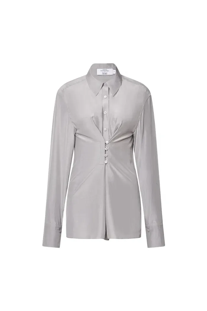 Roe Fitted Waist Blouse in Silk Wool