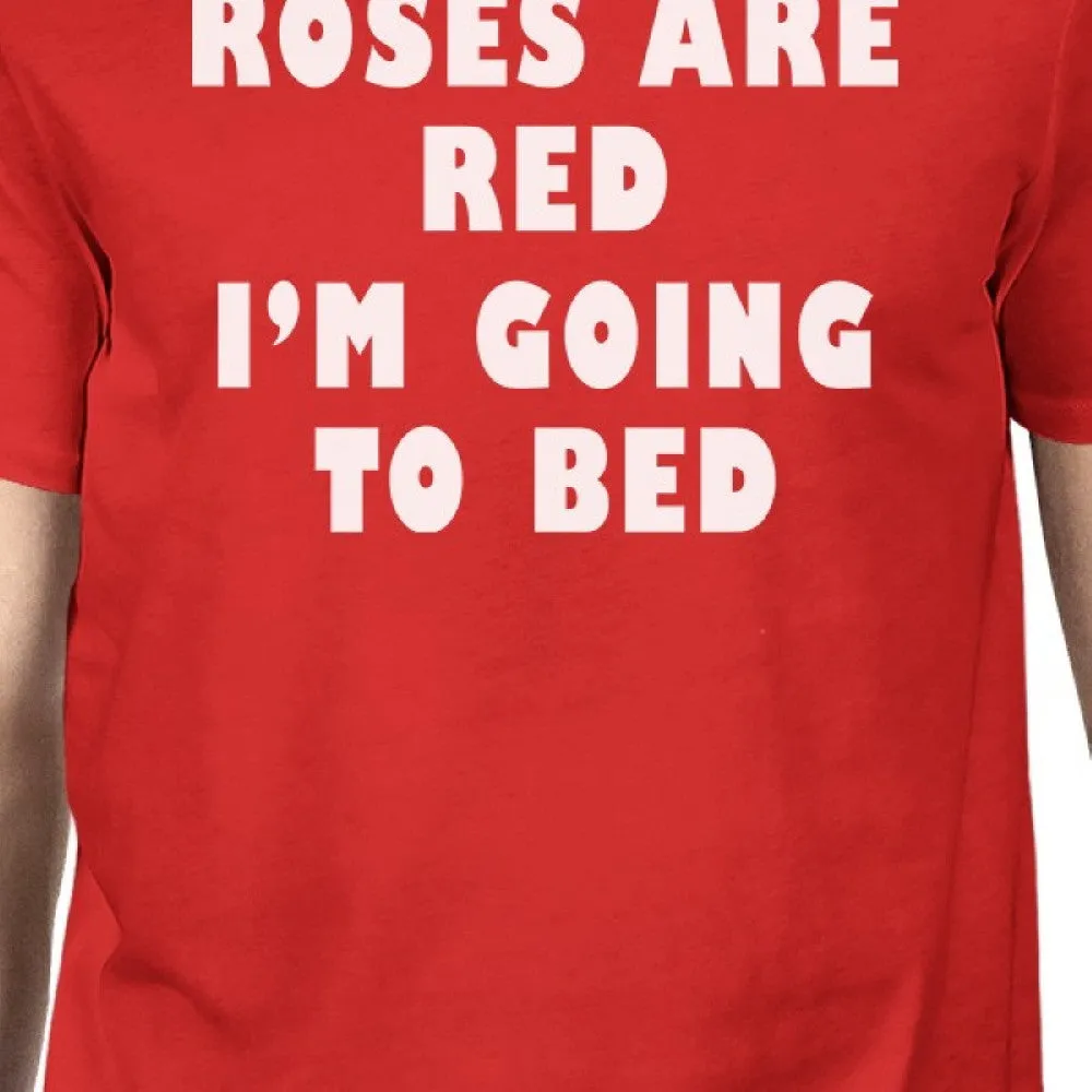 Roses Are Red Mens Red T-shirt Funny Graphic Tee Short Sleeve Shirt