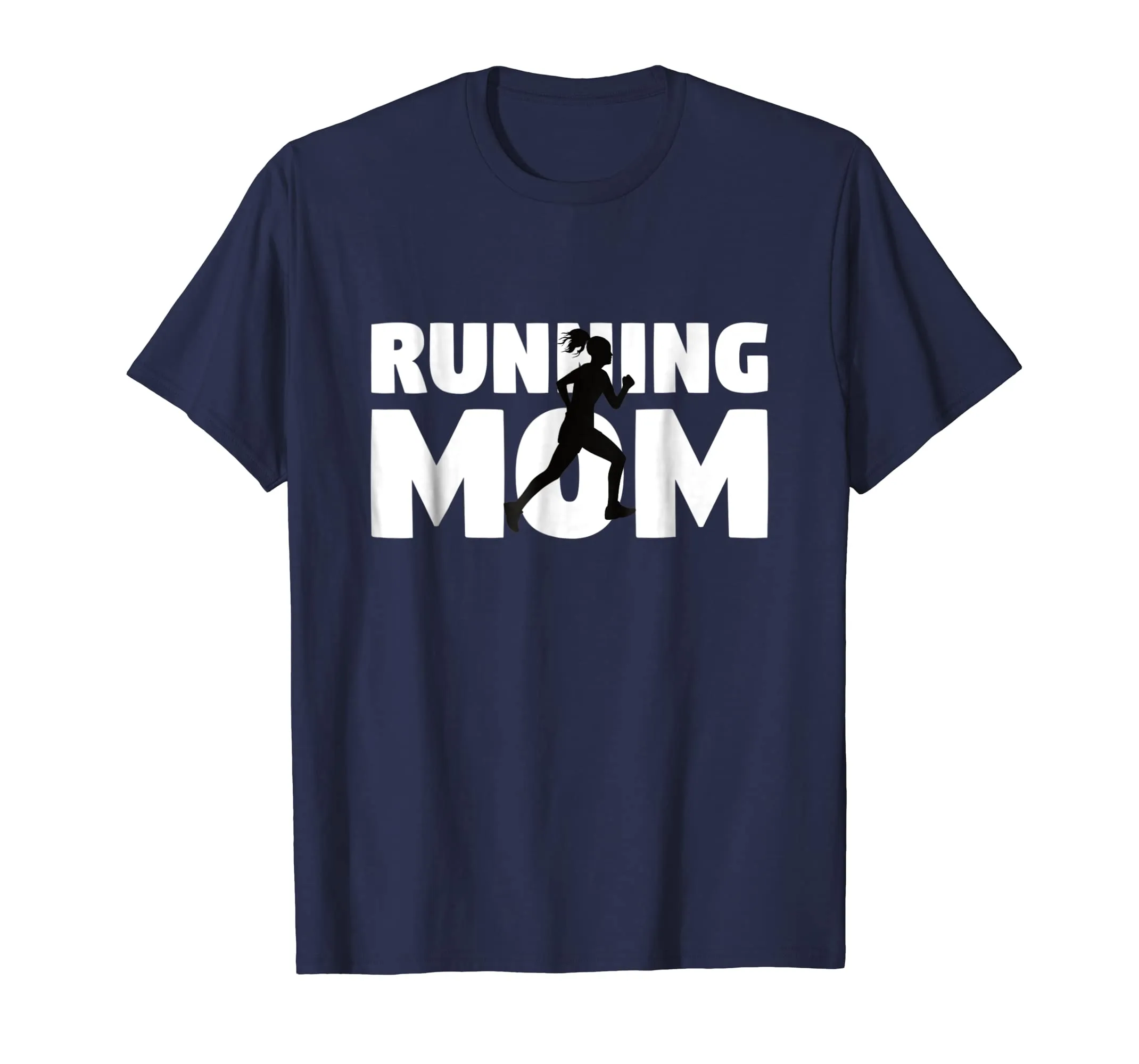 Running Mom T-Shirt Mother Running Silhouette Gift Tee