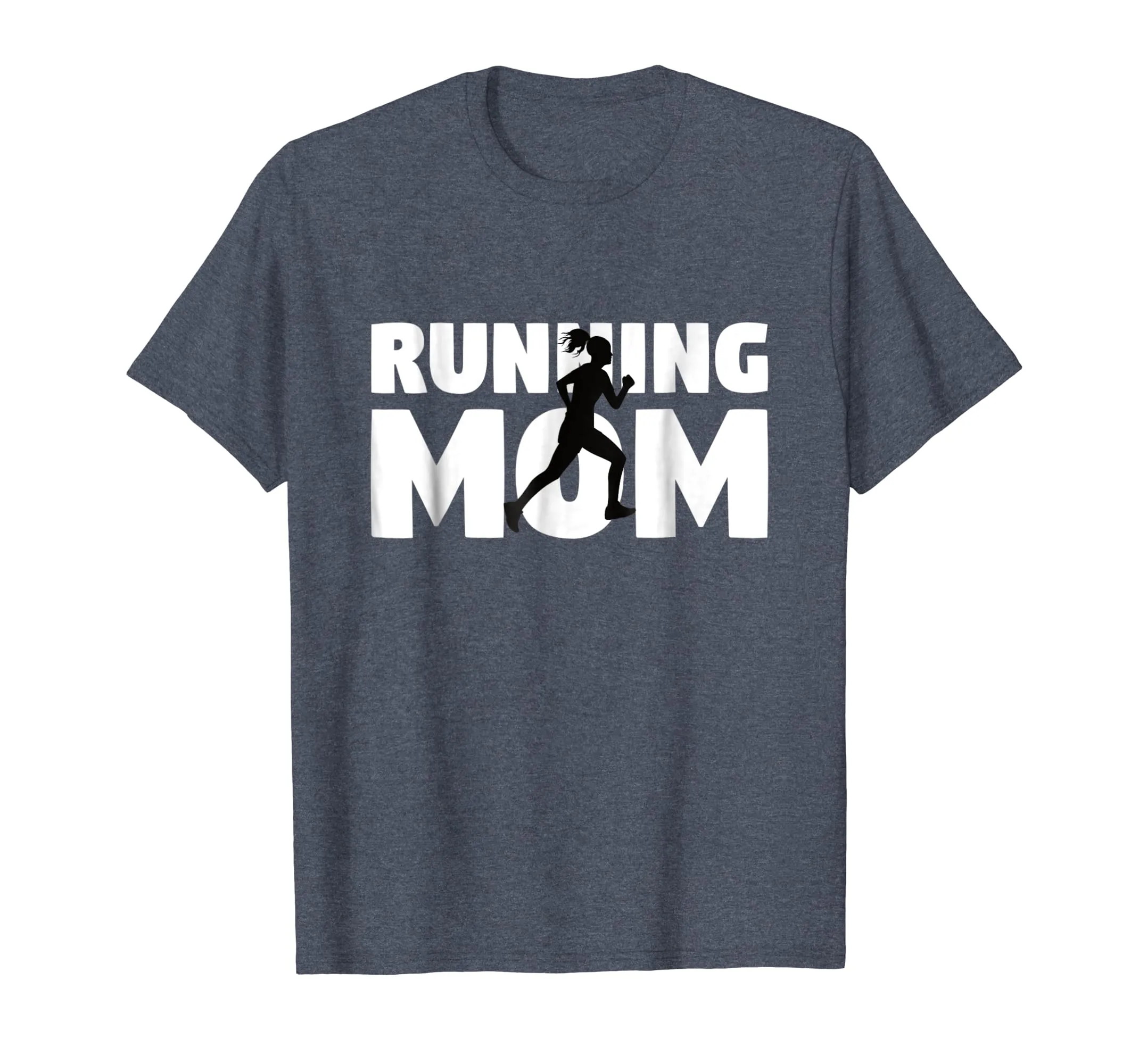 Running Mom T-Shirt Mother Running Silhouette Gift Tee