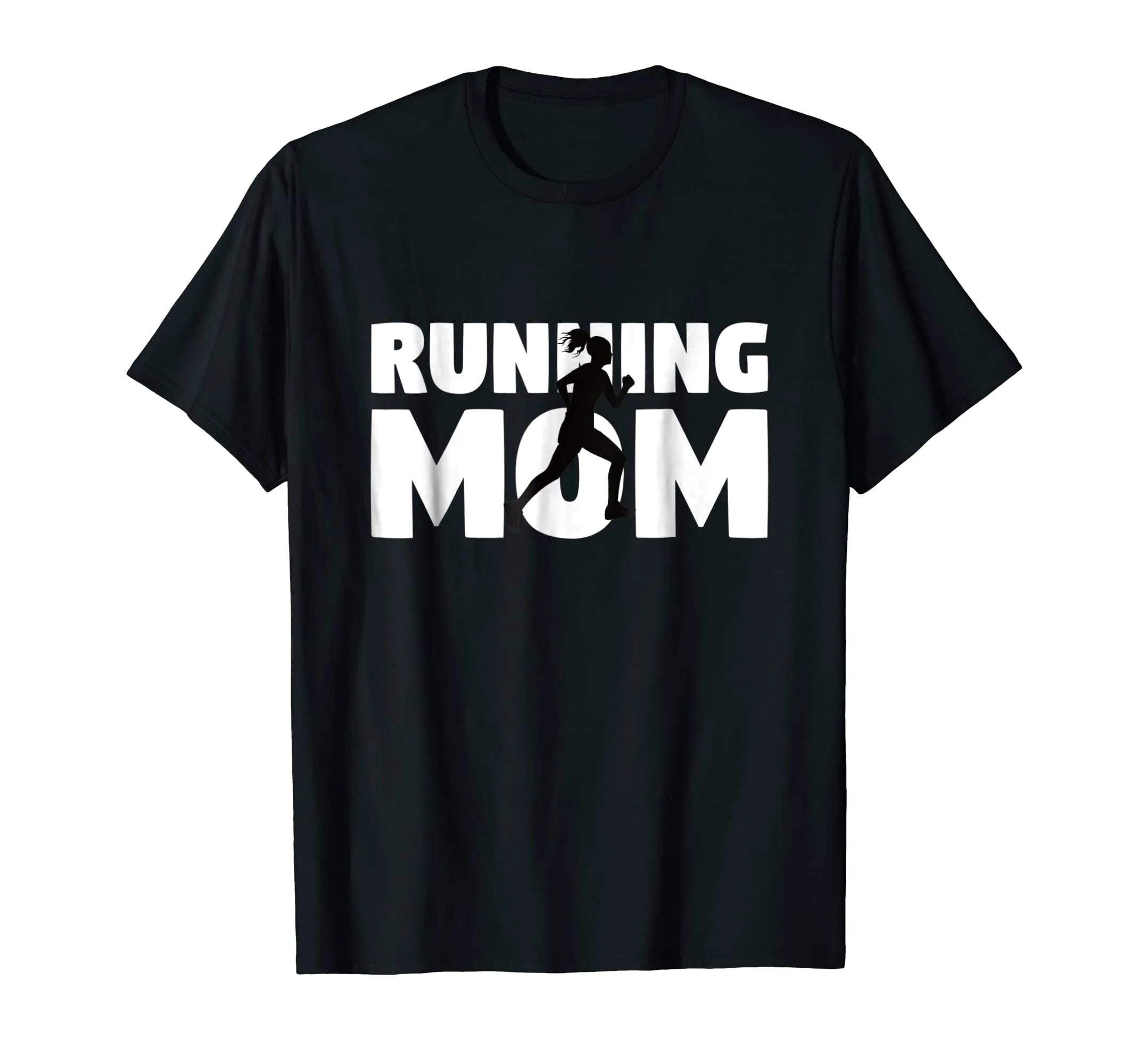 Running Mom T-Shirt Mother Running Silhouette Gift Tee