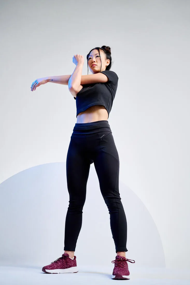 Short-Sleeved Cropped Fitness T-Shirt