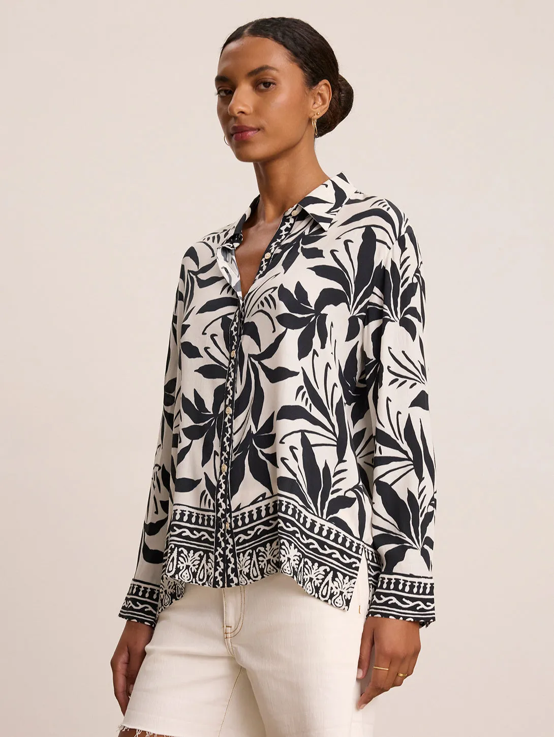 Sienna Fiji Print Shirt - Black