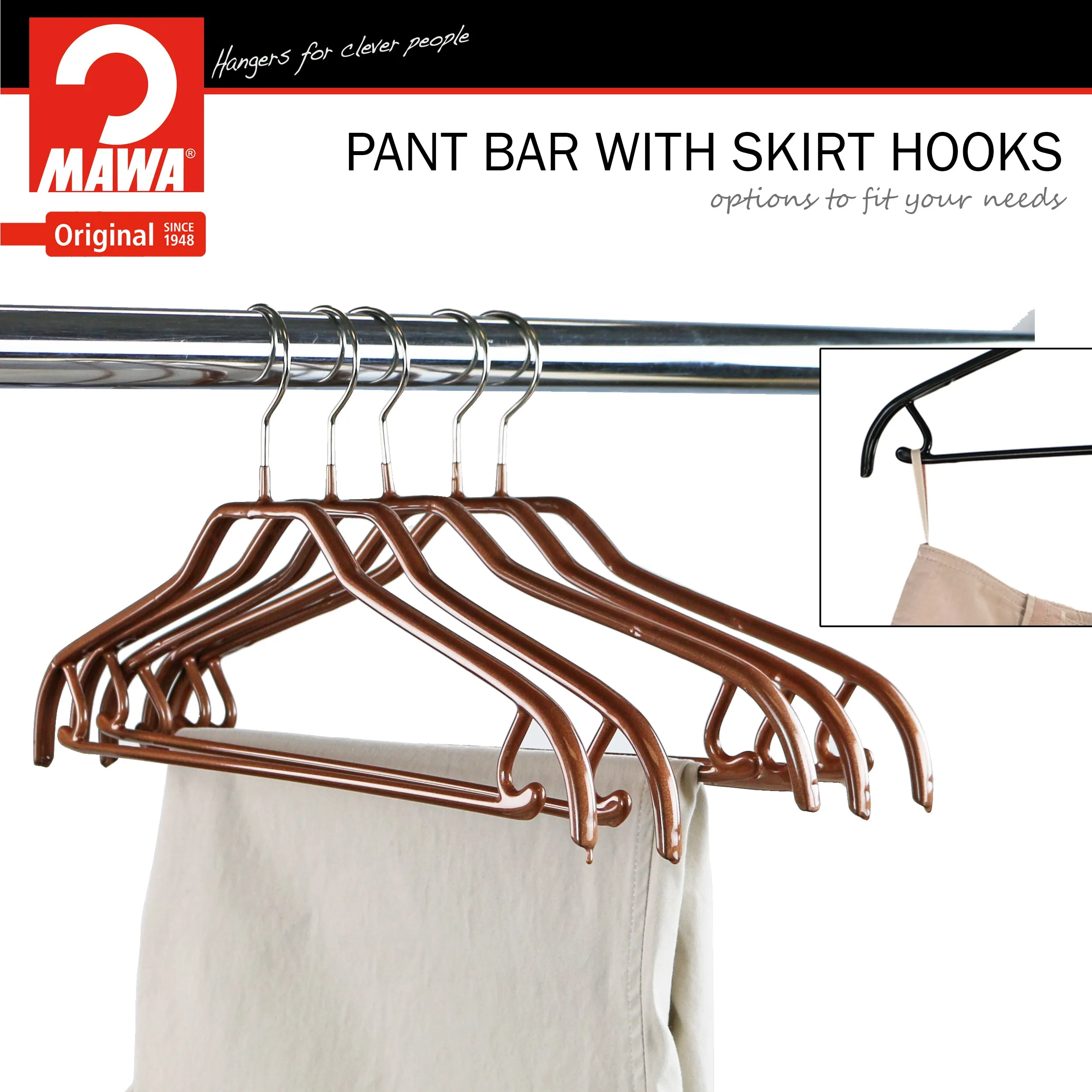 Silhouette Shirt Hanger with Bar & Hook, 41FRS, Copper