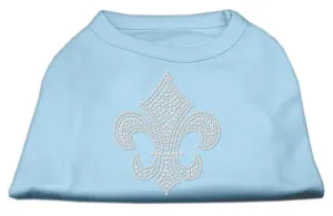 Silver Fleur de lis Rhinestone Shirts Baby Blue XXXL(20)