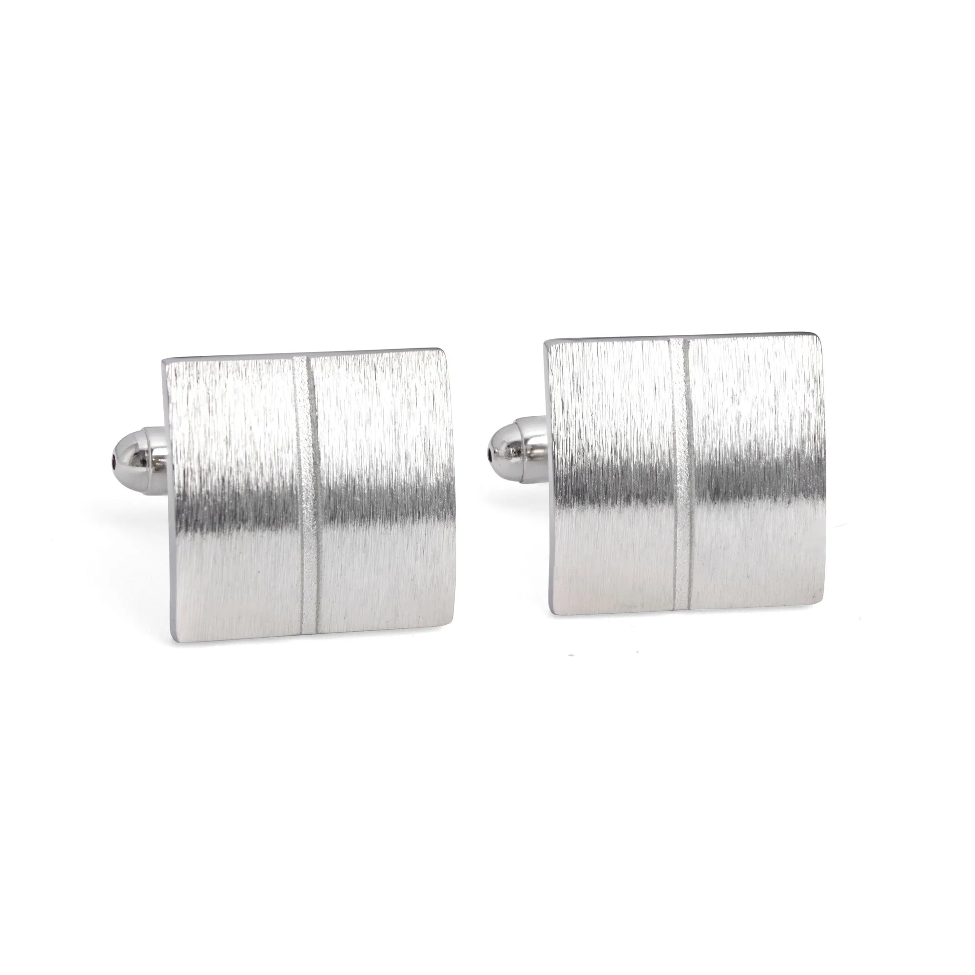 Simple Plain Brushed Square CufflinksA13