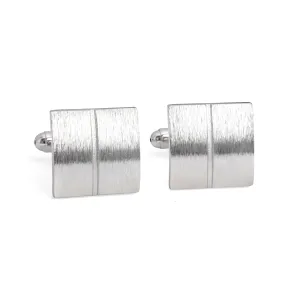 Simple Plain Brushed Square CufflinksA13