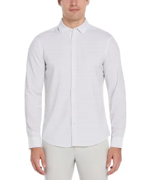 Slim Fit Untucked Total Stretch Slim Fit Mosaic Print Shirt