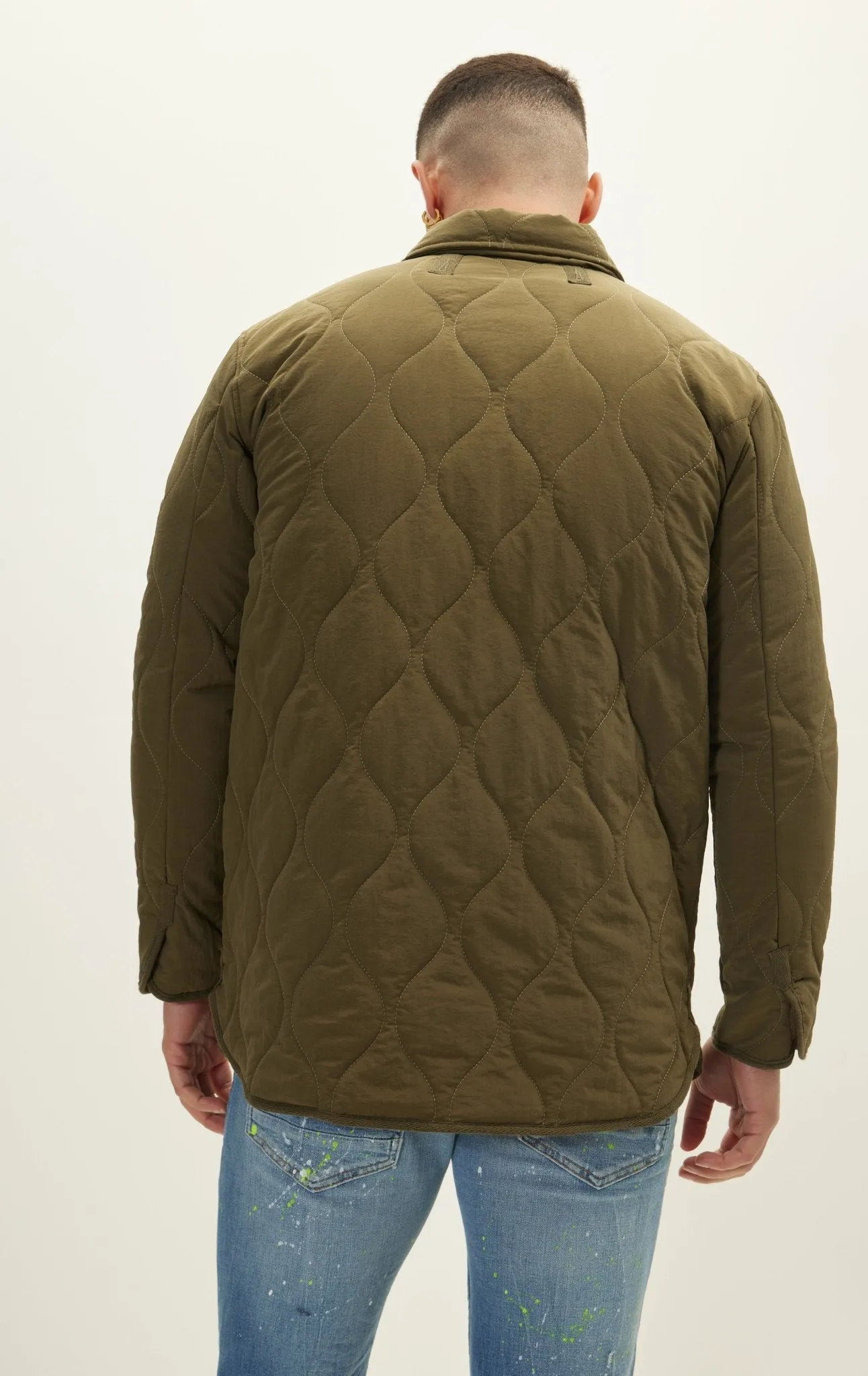 Snap Button Closure Autumn Coat - Khaki