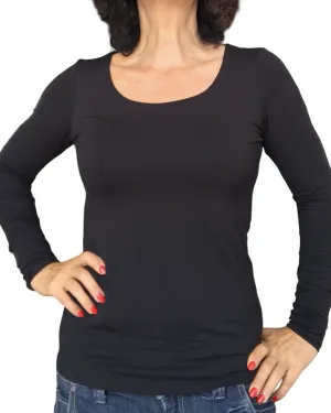 T-shirt uni Small/Médium manche longue col en U