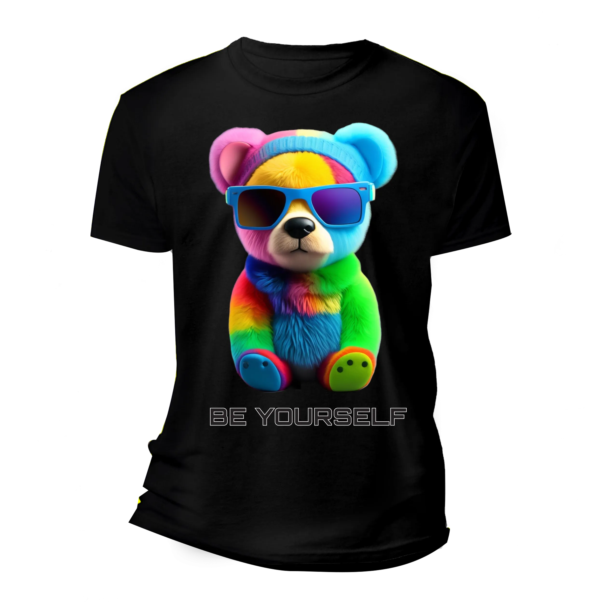 Teddy Be Yourself Rainbow AI T-Shirts DTG | Grooveman Music