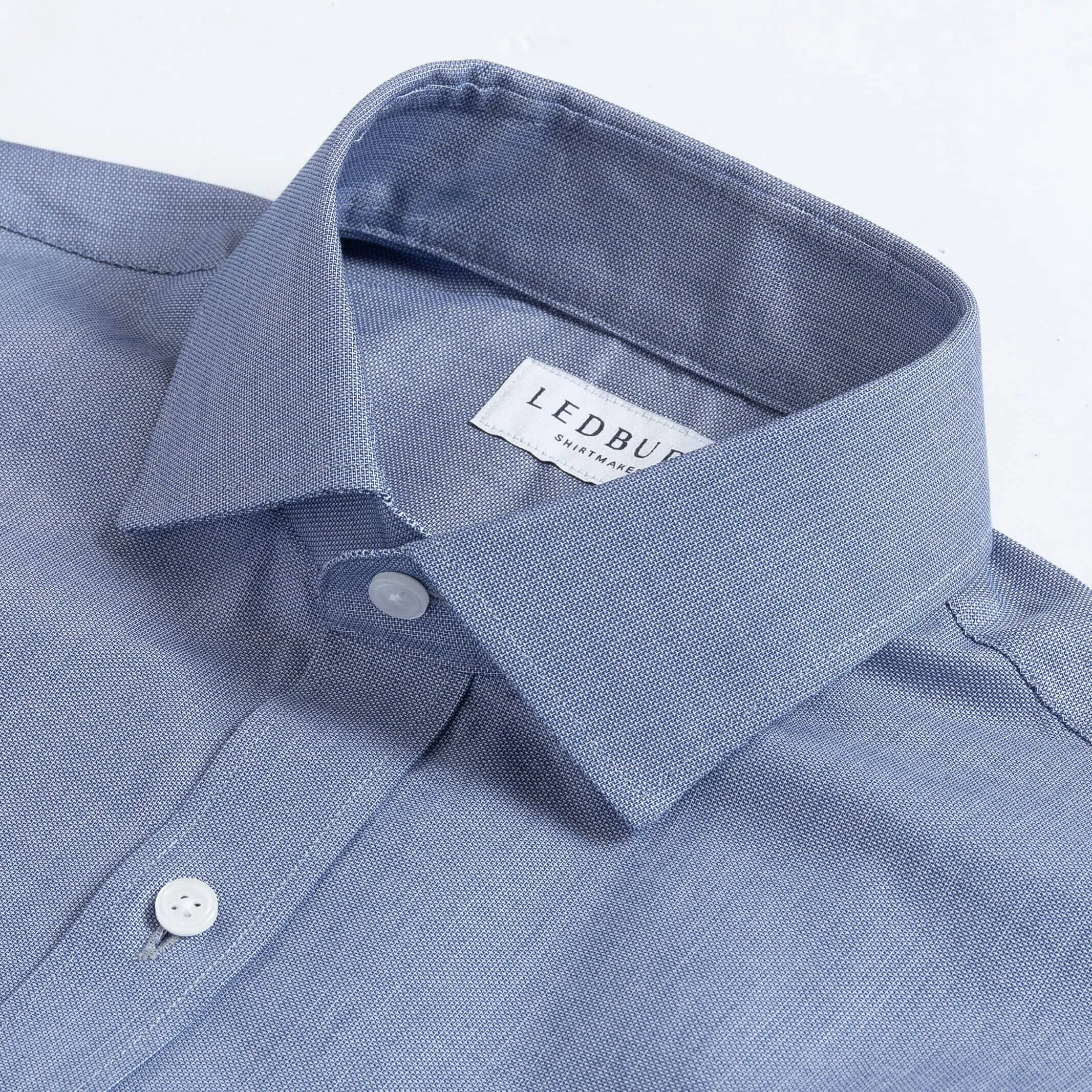The Deep Blue Linden Dobby Custom Shirt