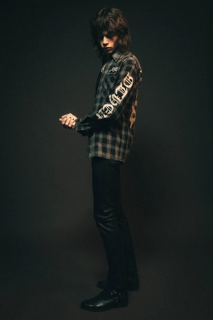 The Skull & Crossbones Vintage Flannel Shirt | Worn Black