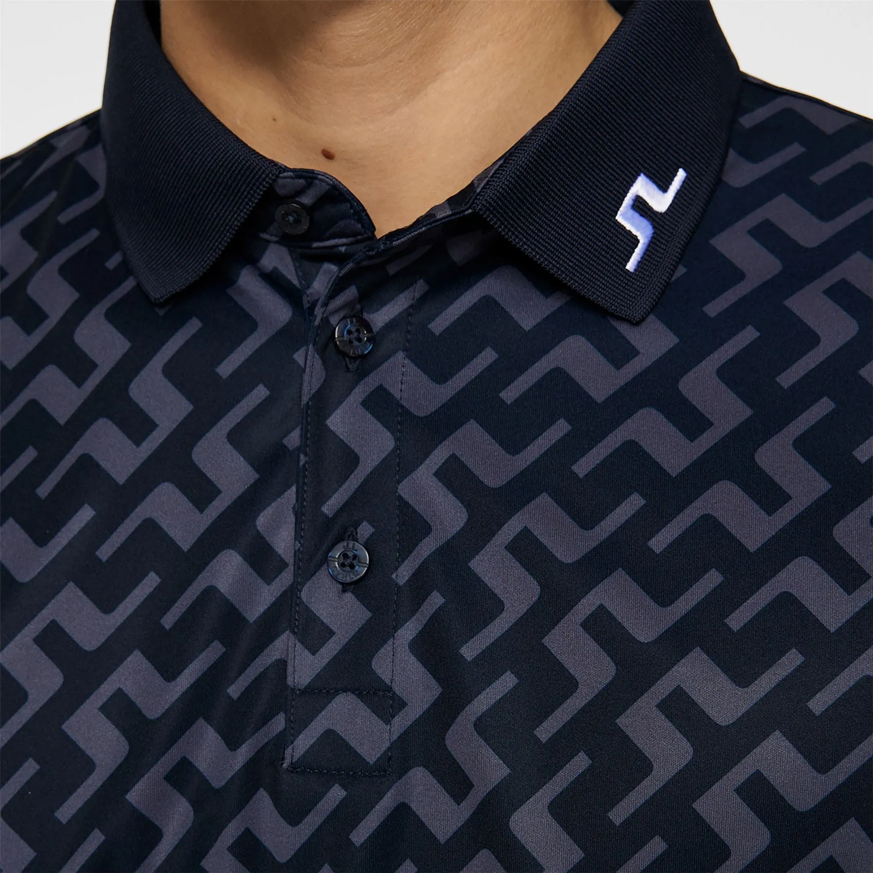 Tour Tech Regular Fit Print Polo Bias Bridge Navy - AW24