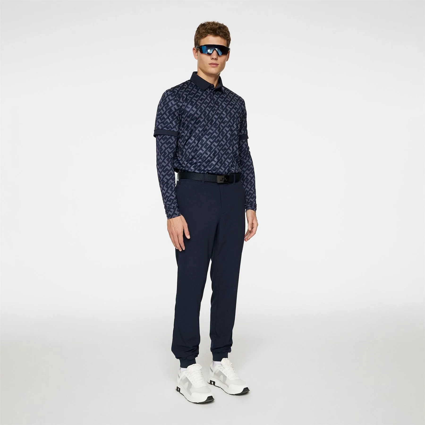 Tour Tech Regular Fit Print Polo Bias Bridge Navy - AW24
