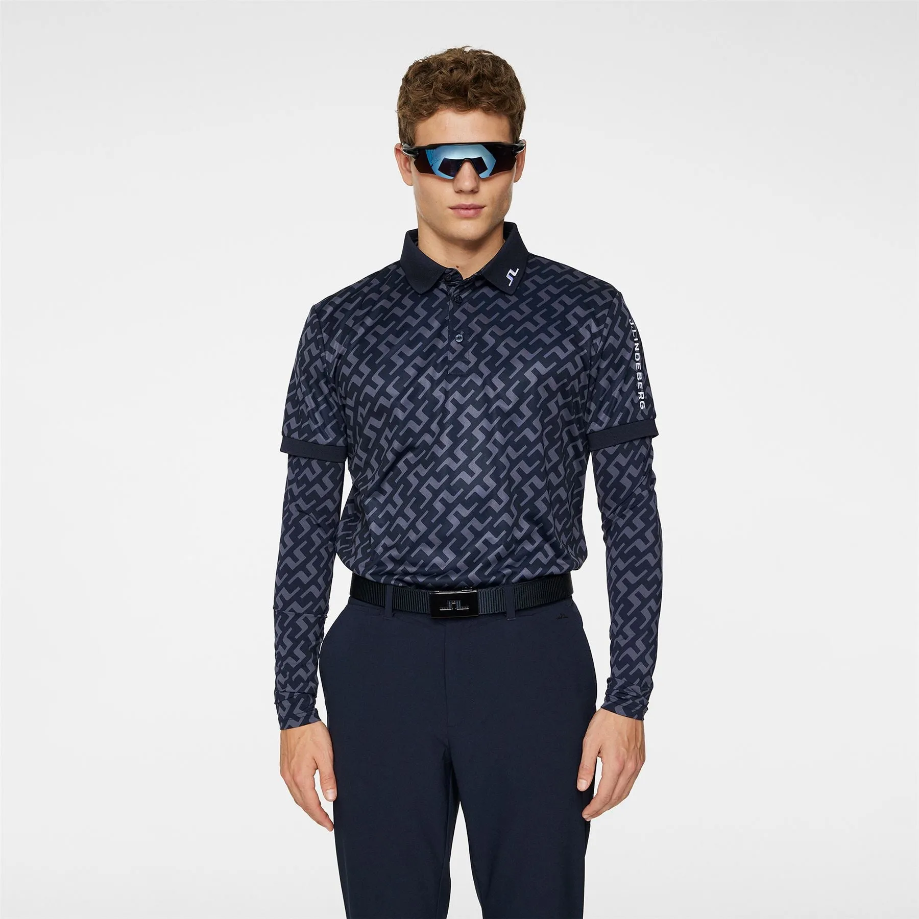 Tour Tech Regular Fit Print Polo Bias Bridge Navy - AW24