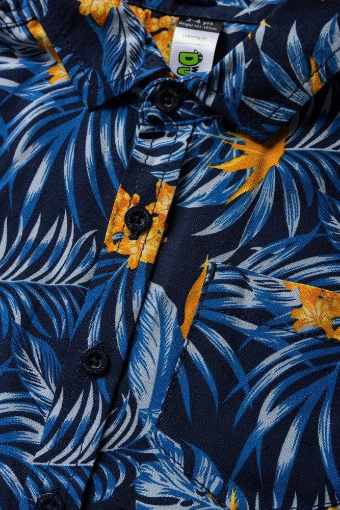 Tropical Short Sleeve Shirt Navy