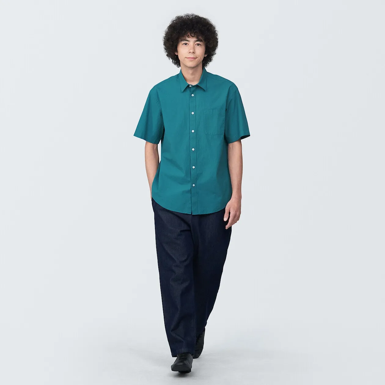 Washed Broadcloth Short Sleeve Shirt