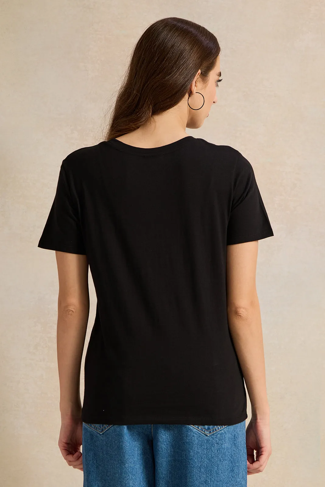 Women Black Squid Game Printed T-Shirt