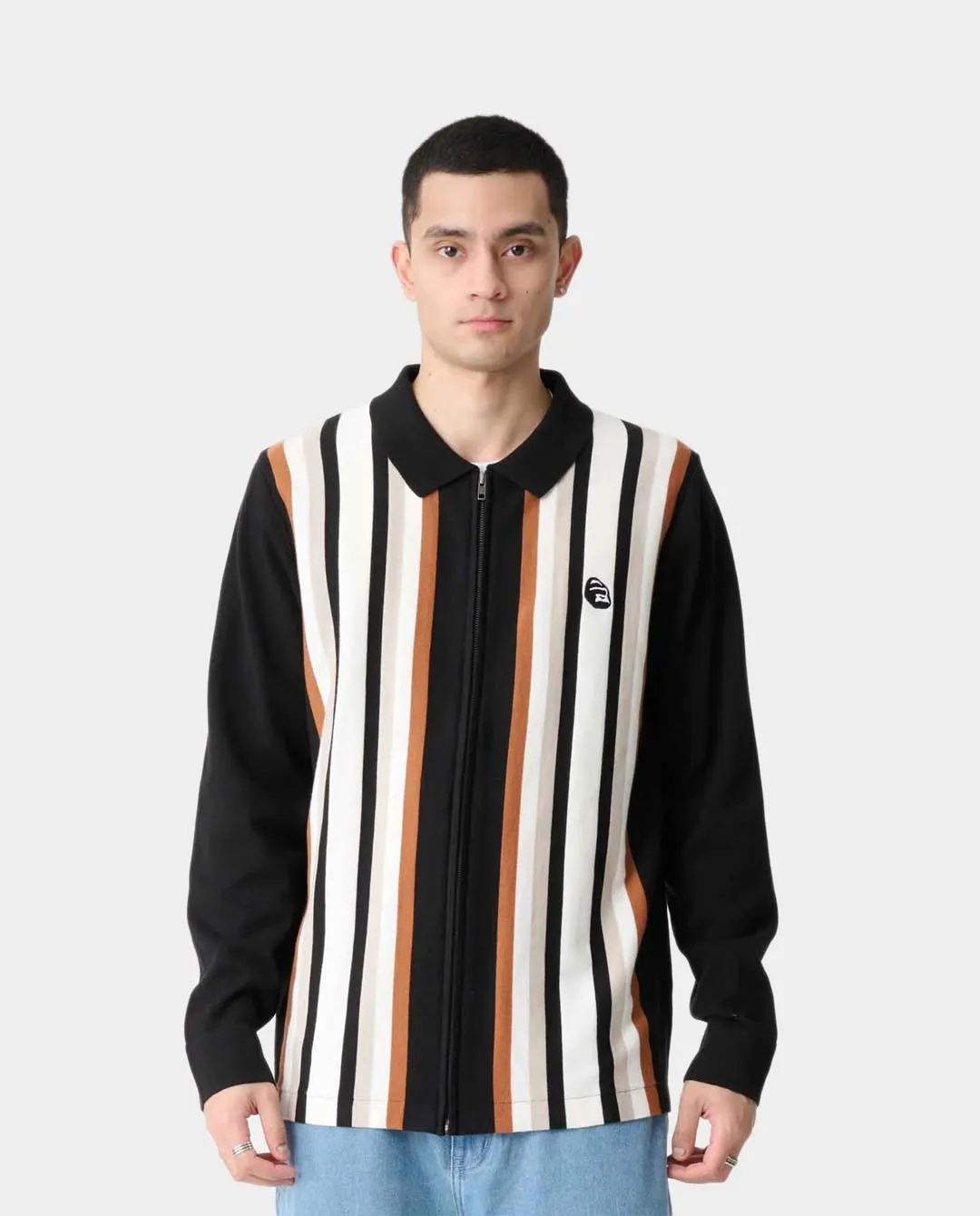 XLarge - Rail Zip LS Polo - Black